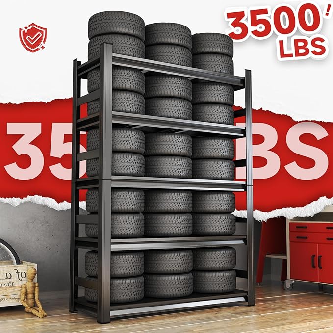 78''H*36W'' Garage Shelving Metal Garage Shelf Unit 5-Tier Storage Shelves Heavy Duty Shelf Organizer Industrial Shelves for Warehouse Basement Kitchen Pantry Commercial, Black