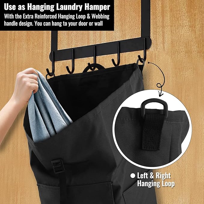 Laundry Backpack Bag 125L Extra Large, Heavy Duty for College Dorm & Apartment, Durable Thick Material Laundry Hamper with Padded Straps for Easy Carry, 3 Pockets for Travel & Laundromat (Black)