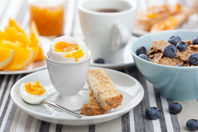 HIC Kitchen Single Egg Cup, Fine White Porcelain