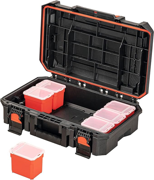 CRAFTSMAN TRADESTACK System Tool Box, Water Resistant Tool Storage, with 6 Small Parts Containers, 21 Inch (CMST21415)