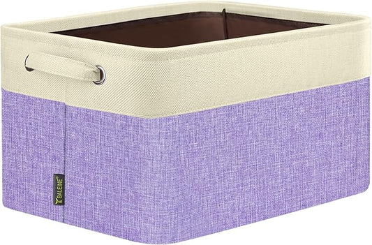 BALEINE 1 Pack Fabric Closet Storage Bins for Shelves, Linen Closet Organizers and Storage, Decorative Baskets for Organizing, Shelf, Clothes, Home, Office (Lavender, 17''x13''x10.5'')