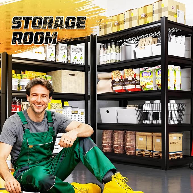 Garage Storage Shelves 5-Tier,Garage Storage System Shelves Adjustable,Storage Shelving for Basement,Pantry,Kitchen,Warehouse (1, 72" H x35 W x 16" D)