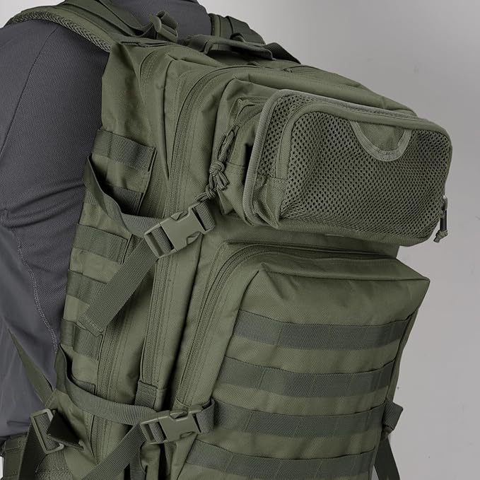 LIVANS Tactical Mesh Zipper Pouch, Modular Insert Panel Organizer EDC Utility Storage Pocket with Hook-N-Loop Fasteners for Backpack Bag Accessories
