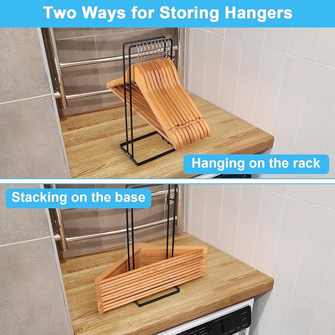 Hanger Organizer 4Pack Clothes Hanger Holder Organizer for Closet Laundry Room Coat Hanger Stacker for Wire Hangers Rack Stand Caddy for Adult Kids Velvet Pants Hangers Storage