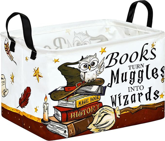 MAIZMZ Kids Reading Book Storage Basket Book Organizer for Nursery Classroom Gifts Toys Storage Bin/Dorm/Kitchen/Pet/Office/Closet/Shelf/Room Decor Storage