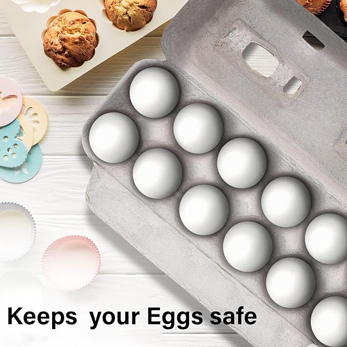 MT Products Blank Natural Pulp Egg Cartons Hold Twelve Eggs 11.50" x 4.2" x 1.25" - Perfect for Chicken Farm (Case of 250) - Made in USA