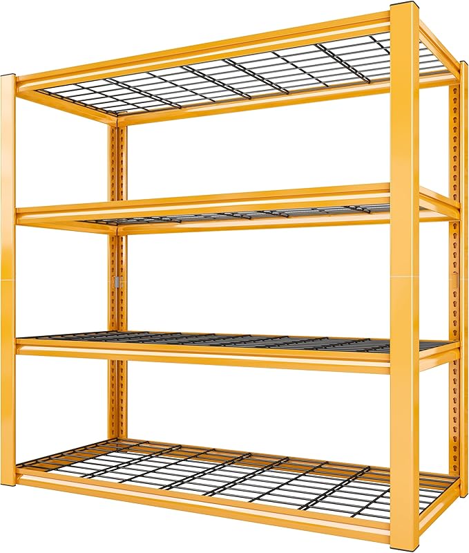 REIBII 40" W Garage Shelving 2240 LBS Storage Shelves Heavy Duty Metal Shelving 4 Tier Adjustable Metal Shelves for Warehouse Basement Kitchen Pantry Commercial Industrial 40" W × 19.5" D × 59.5" H