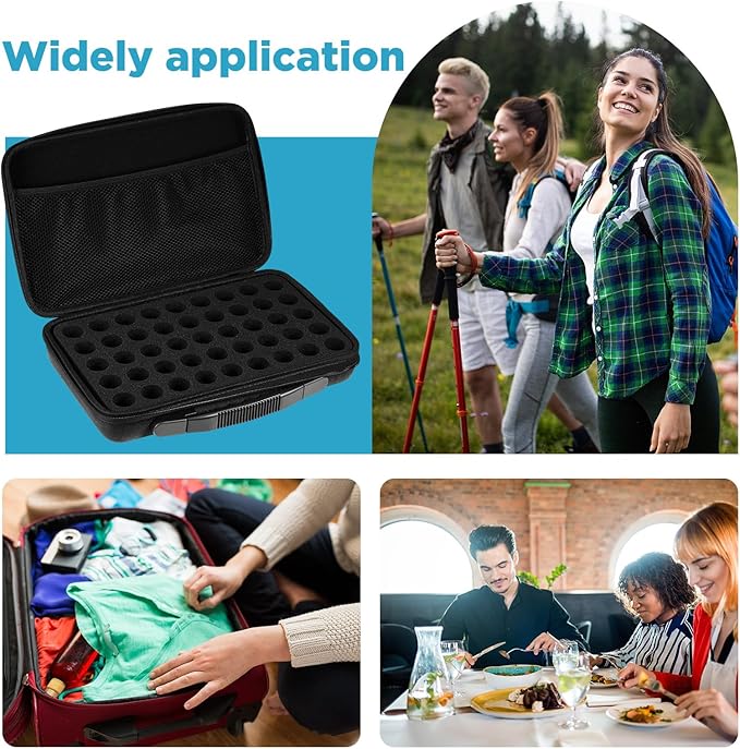 Teenyyou 45 Slots Insulin Peptide Fridge Carrying Case Vial Holder Storage Protector Bag, Fits Standard 10ml Vials, Insulin Cooler Travel Kits Case Organizer Diabetes Protector(Black)