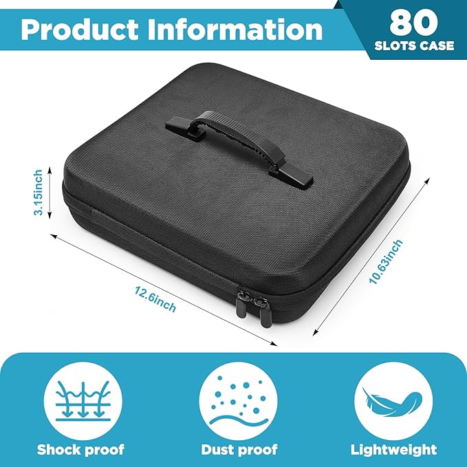 Teenyyou 80 Slots Insulin Peptide Fridge Carrying Case Vial Holder Storage Protector Bag, Fits Standard 10ml Vials, Insulin Cooler Travel Kits Case Organizer Diabetes Protector(Black)