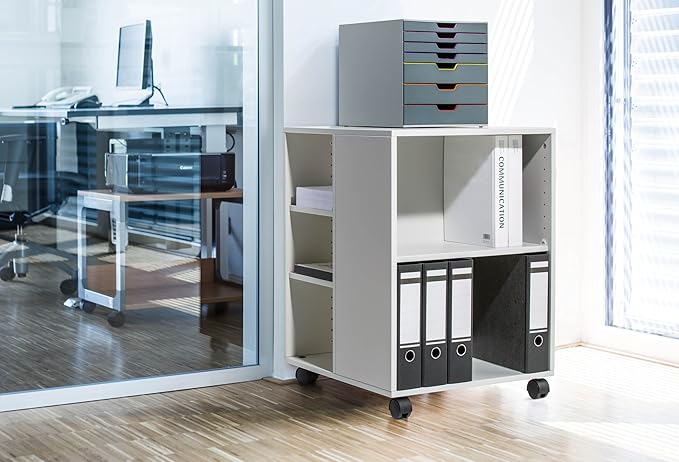 Durable Varicolor 7 Drawer Unit - Gray Desktop Drawer Set with 7 Color Coded Draws - Letter to Folio Size Files - Perfect for Storing Documents and Paper Work