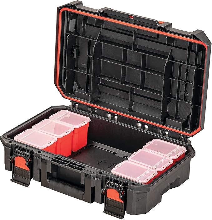 CRAFTSMAN TRADESTACK System Tool Box, Water Resistant Tool Storage, with 6 Small Parts Containers, 21 Inch (CMST21415)