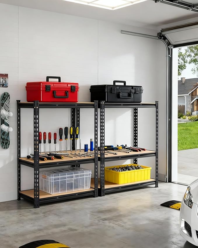 GarveeTech Heavy Duty Garage Shelving Units,3-Tier Adjustable Storage Shelves,48x18x36 Inch,Loads 1320 LBS,Adjustable Garage Storage Shelving, Metal Storage Utility Rack Shelf Unit