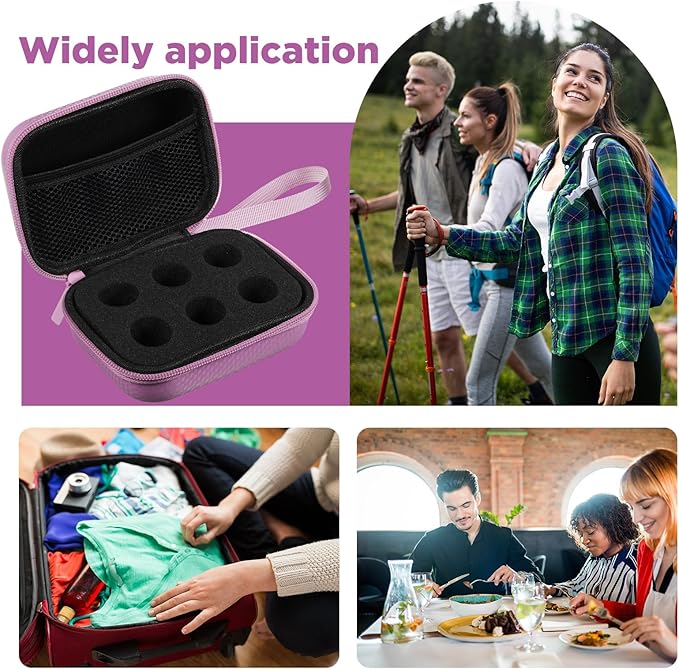 Teenyyou 6 Slots Insulin Peptide Fridge Carrying Case Vial Holder Storage Protector Bag, Fits Standard 10ml Vials, Insulin Cooler Travel Kits Case Organizer Diabetes Protector(Purple)