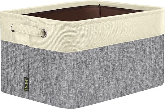BALEINE 1 Pack Fabric Closet Storage Bins for Shelves, Linen Closet Organizers and Storage, Decorative Baskets for Organizing, Shelf, Clothes, Home, Office (Grey, 14''x10''x8.5'')