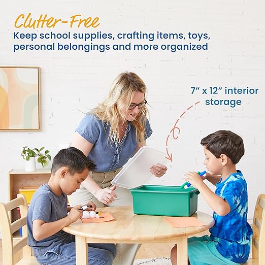 ECR4Kids Cubby Storage Bin with Lid, Multipurpose Organization, Assorted, 10-Piece