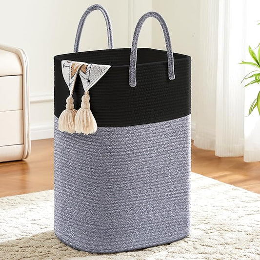 Artfeel Laundry Basket,Woven Cotton Rope Laundry Hamper,80L Versatile Storage for Dirty Clothes,Baby Toys,and Blankets in Bathroom, Nursery,and Living Room