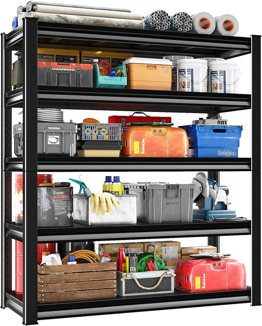 78" H 5-Tier Garage Shelving Heavy Duty, 2800LBS Loads Garage Storage Shelves, Metal Shelving Units and Storage Racks, Industrial Utility Shelf,48" Wx18 Dx78 H