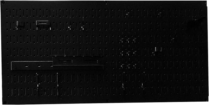 Wall Control Modular Pegboard Tool Organizer System - Wall-Mounted Metal Peg Board Tool Storage Unit for Wall Storage Tiling (Black Pegboard)