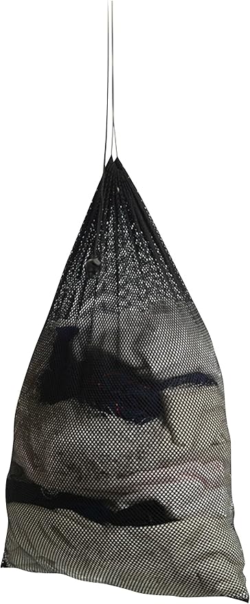 Premium Heavy-Duty Mesh Laundry Bag - Clothes Hamper w/Drawstring - Home & College Essentials Black (36"x24")