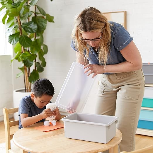 ECR4Kids Cubby Storage Bin with Lid, Multipurpose Organization, Contemporary, 10-Piece