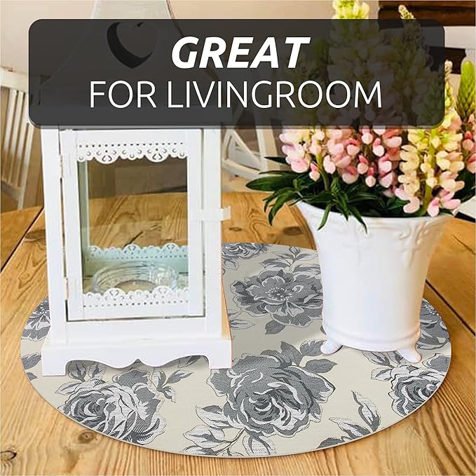 18X96 Inch Shelf Liner for Kitchen Cabinets, PVC Drawer Liner for Dresser Non-Slip Bathroom, Non-Adhesive Cabinet Liner Washable (Black Flower)(2 Roll)