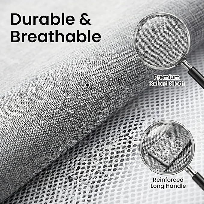 Large Collapsible Laundry Hamper,95L Capacity laundry basket with Handles,Breathable Mesh Design,Sturdy Steel Frame Clothes Hamper,Hampers for Bedroom,Dorm, Bathroom, Home