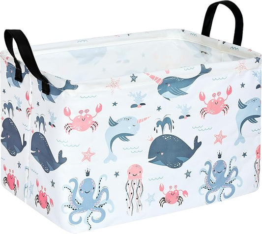 MAIZMZ Baby Storage Basket Cute Gifts Basket Toys Organizer Waterproof Kids Hamper Nursery Bins Women Storage Cube for Home/Dorm/Kitchen/Pet/Office/Closet/Shelf/Room Decor