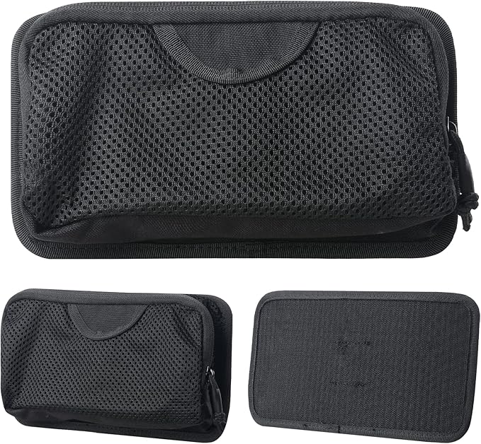 LIVANS Tactical Mesh Zipper Pouch, Modular Insert Panel Organizer EDC Utility Storage Pocket with Hook-N-Loop Fasteners for Backpack Bag Accessories