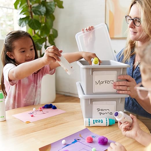 ECR4Kids Cubby Storage Bin with Lid, Multipurpose Organization, Contemporary, 10-Piece