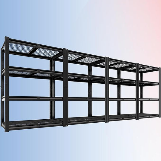 PrimeZone Heavy Duty Garage Shelving 2200 LBS 4 Tier Heavy Duty Storage Shelves Adjustable Industrial Metal Wire Shelf Unit for Garage,Basement,Pantry,Warehouse,Commercial,40" W X 20" D X 60" H 4Pack