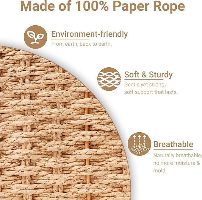 Pantry Organizers, Handwoven Large Wicker Baskets for Shelves & Kitchen, Labeled Storage Baskets for Organizing with Handles - Paper Storage Bins for Shelves, 3 Pack, Natural