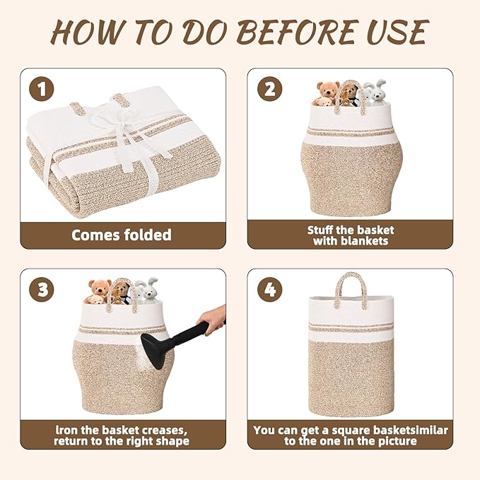 Woven Laundry Basket for Clothes, 80 L Large Rectangle Laundry Hampers with Beads Tassel, Nursery Storage Basket for Toys, Tall Dirty Clothes Hamper for Bedroom Aesthetic, Laundry Room Organization