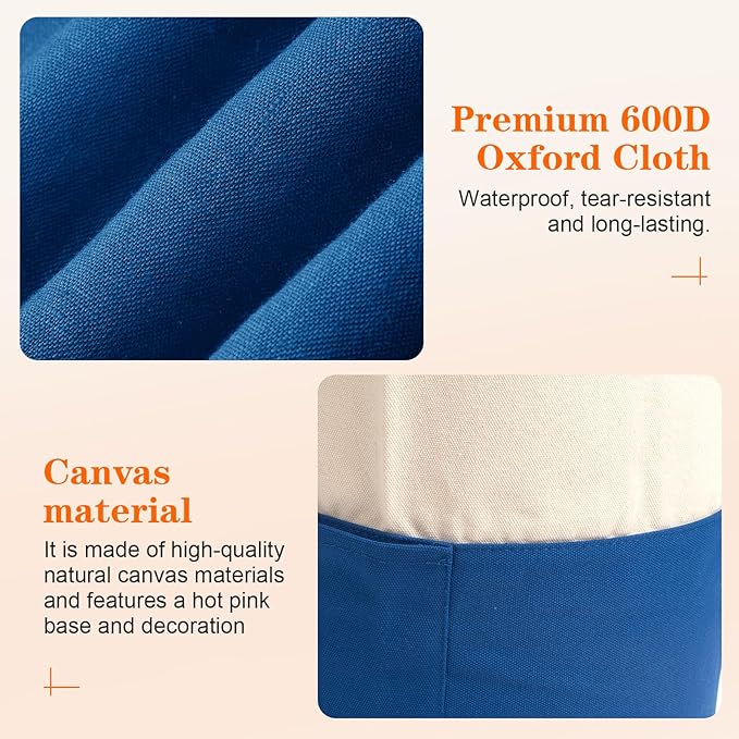 NAHADS Blue single-shoulder backpack-style laundry bag made of durable canvas material with a drawstring closure design, suitable for use at university, camping, laundromats, and apartments.