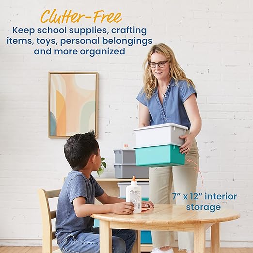 ECR4Kids Cubby Storage Bin with Lid, Multipurpose Organization, Contemporary, 10-Piece