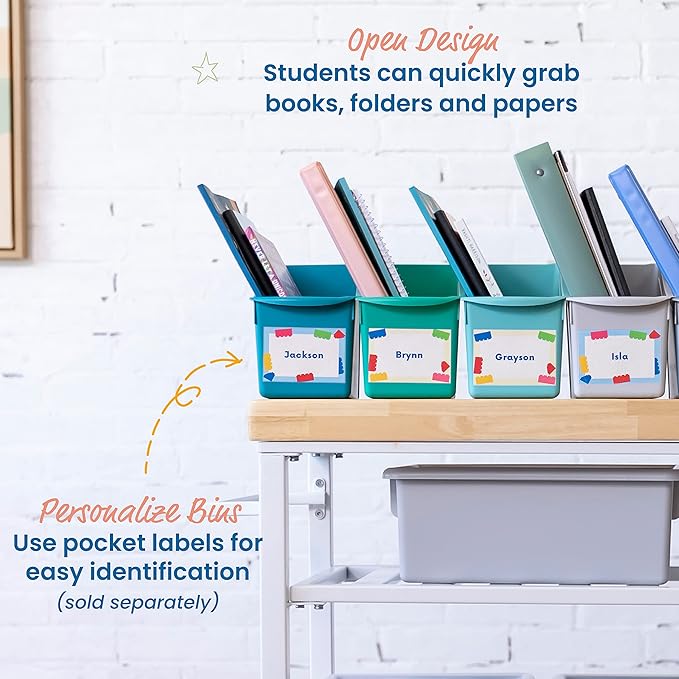 ECR4Kids Linking Plastic Storage Book Bin, Multipurpose Organization, Contemporary, 10-Piece