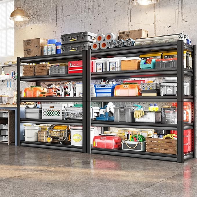 78" H 5-Tier Garage Shelving Heavy Duty, 2800LBS Loads Garage Storage Shelves, Metal Shelving Units and Storage Racks, Industrial Utility Shelf,48" Wx18 Dx78 H