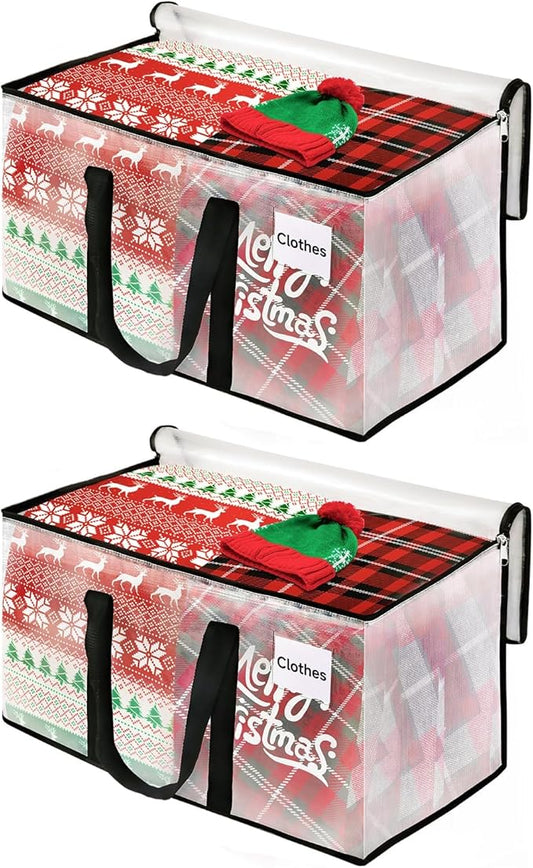 BlissTotes Clear Moving Bags Heavy Duty, 93L Extra Large Storage Bags with Zipper & Reinforced Handles, Waterproof PP Moving Totes for Clothes, Bedding, Comforters, Space Saving Storage (8 Pack)
