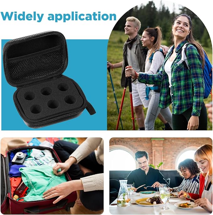 Teenyyou 6 Slots Insulin Peptide Fridge Carrying Case Vial Holder Storage Protector Bag, Fits Standard 10ml Vials, Insulin Cooler Travel Kits Case Organizer Diabetes Protector(Black)