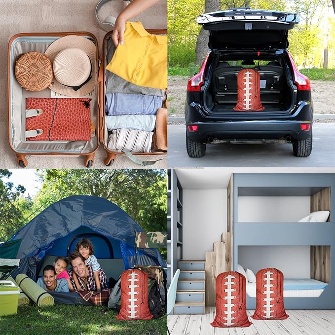 Swono Football Laces Laundry Basket Clothes Hamper Bag Close Up Of American Soccer Collapsible Dirty Clothes Storage Laundry Organizer