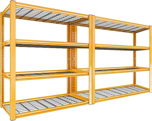 REIBII 40" W Heavy Duty Metal Shelving 2240 LBS Load Capacity 4 Tier Adjustable Retail Display Shelving for Storage Garage Shelves for Basement Warehouse 40" W × 19.5" D × 59.5" H, 2 Pack