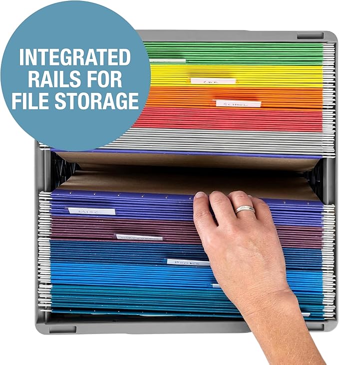 CleverMade Collapsible Milk Crate 25L (6.6 Gal) 3 Pack, 50 lb Capacity Heavy Duty Folding Crate – Stackable Storage Crates with File Rails, Plastic Collapsible Crates - Obsidian