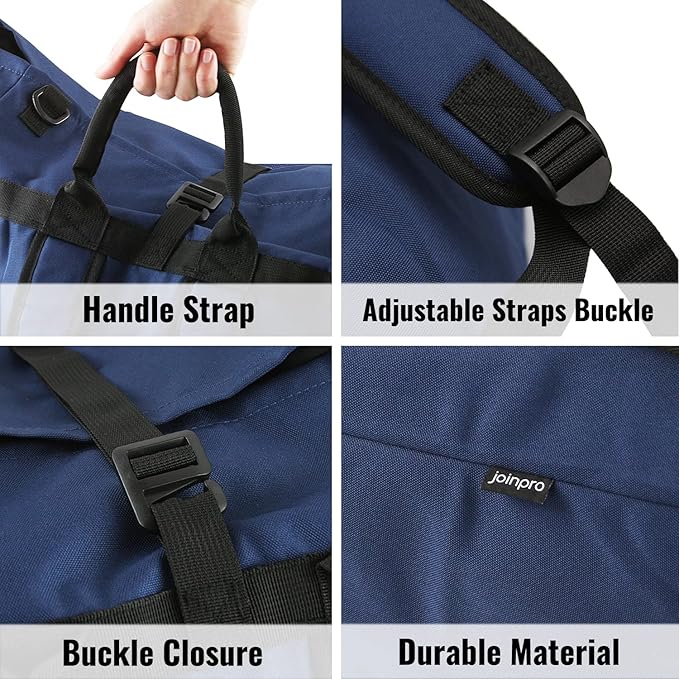 Laundry Backpack Bag 125L Extra Large, Heavy Duty for College Dorm & Apartment, Durable Thick Material Laundry Hamper with Padded Straps for Easy Carry, 3 Pockets for Travel & Laundromat (Dark Blue)