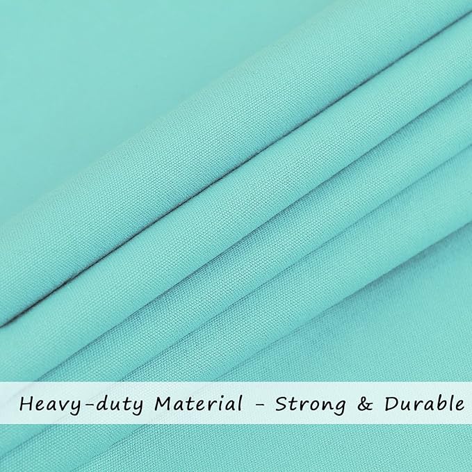 Cotton Canvas Laundry Bag with Handles & Drawstring Straps, Heavy Duty Extra Large Laundry Bags for Laundromat and Household, 25.5x34 Inch, Lake Blue