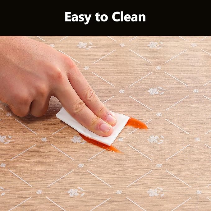 INNOLITES Kitchen Cabinet Shelf Liner, Non-Adhesive Refrigerator & Drawer Liner, Waterproof EVA with Floral, Easy to Clean & BPA-Free (White Daisy, 17.5" x 360")