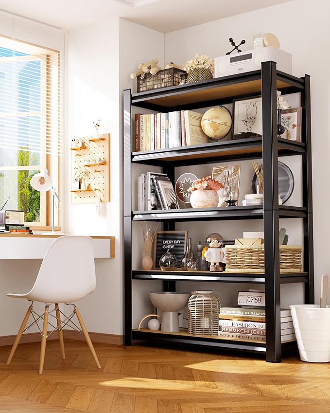 Set of 3 Garage Shelving Heavy Duty Storage Shelves, Adjustable Metal Shelving Unit, Utility Garage Organizer Shelf for Basement, Pantry, Kitchen, Warehouse, 15.7"D x 35.4"W x 71.2"H, Black