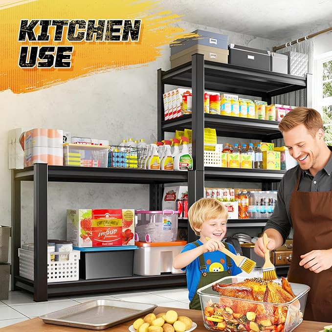 Garage Storage Shelves 5-Tier,Garage Storage System Shelves Adjustable,Storage Shelving for Basement,Pantry,Kitchen,Warehouse (2, 72" H x 39.3" W x 14" D)
