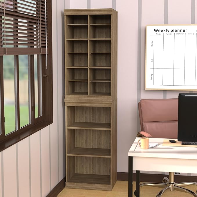 ClosetMaid Modular Storage 12-Shelf Unit with Dividers, Sand
