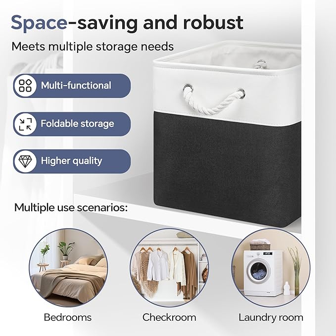 ECDYQXVU 13x13 Inch Cube Storage Bins with Reinforced Bottom Cardboard, 6 Pack Large Foldable Fabric Storage Cubes with Handles for Shelf, Closet, Laundry Organization (White&Black)