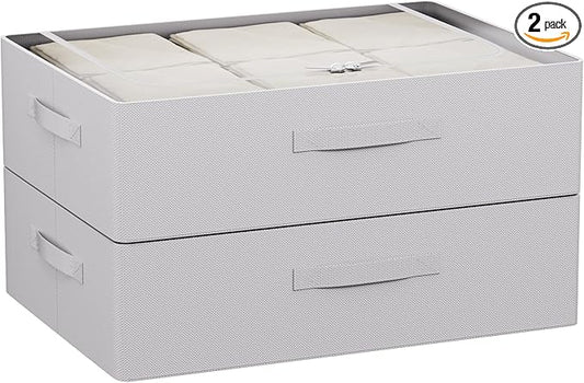 CYhom Under Bed Storage Bins Frame Storage Box Oxford Fabric Sturdy Underbed Container Foldable Stackable Large Capacity Clothes Organizer