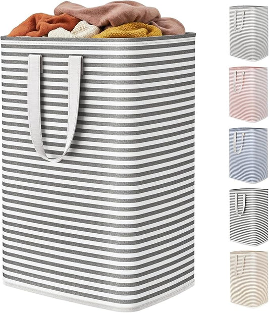 Lifewit 1 Pack Laundry Basket 80L Each, Collapsible Clothes Hamper with Reinforced Handles, Freestanding Waterproof Design for Bedroom and Laundry Room, Black 80L Total